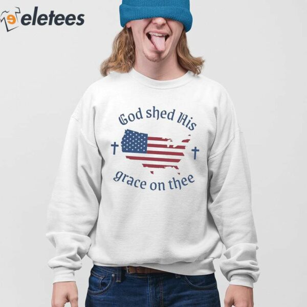 Women’s God shed His grace on thee Flag Print T-Shirt