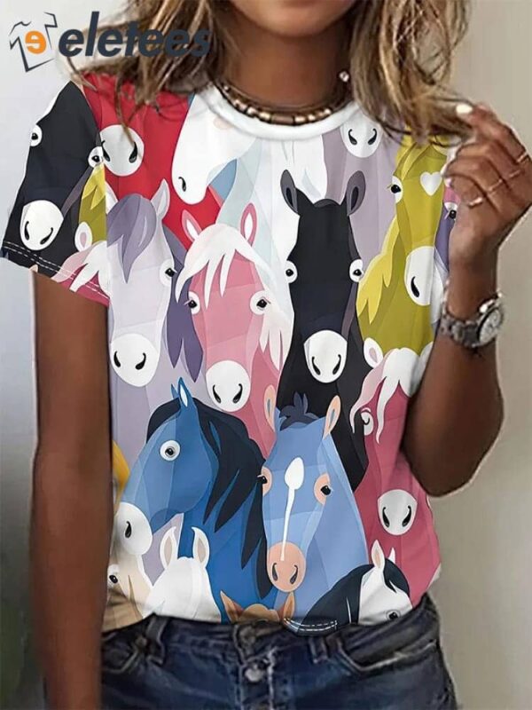 Women’s Horse Art Print T-shirt