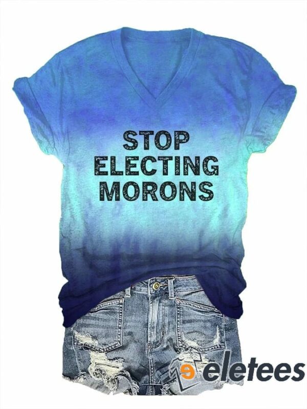 Women’s Stop Electing Morons Print T-Shirt
