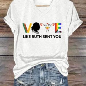 Womens Vote Like Ruth Sent You Print Casual T Shirt1
