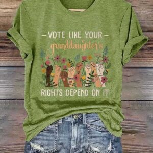 Womens Vote Like Your GranddaughterS Print Casual T Shirt 2