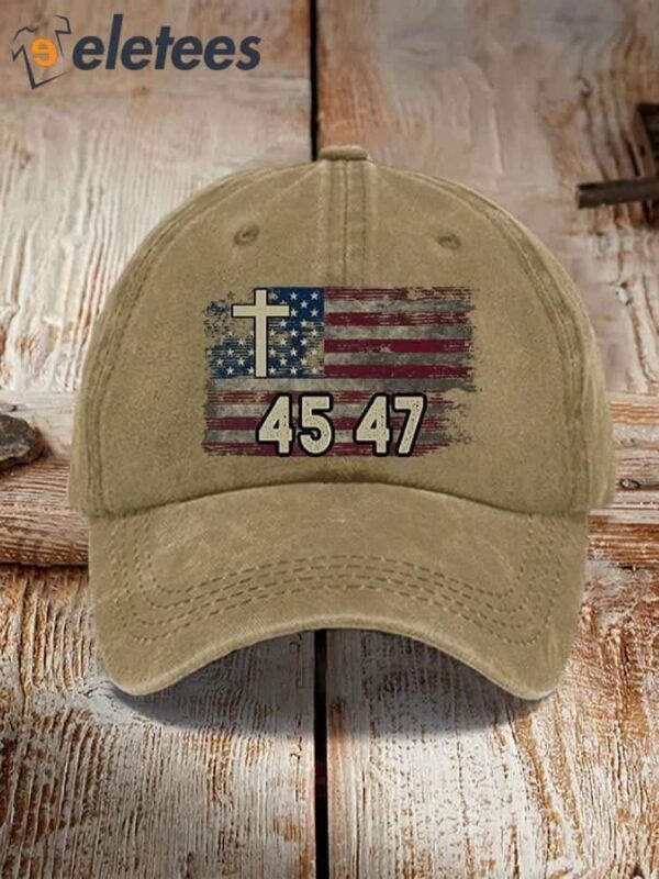 45 47 Cross Flag Printed Hat