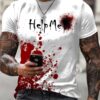 Bloody Help Me Halloween Print T-Shirt