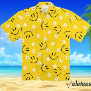 Casual Hawaiian Smiley And Daisy Print Short Hawaiian Shirt 2