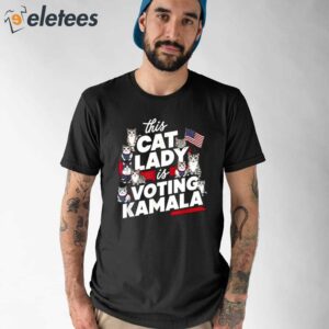 Cat Lady Voting For Kamala Harris 2024 Shirt 1