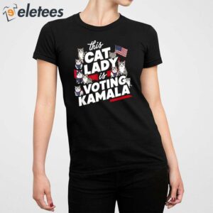 Cat Lady Voting For Kamala Harris 2024 Shirt 2