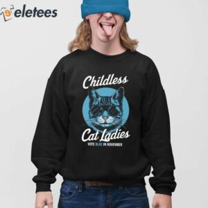 Childless Cat Ladies Vote Blue Kamala Shirt 4
