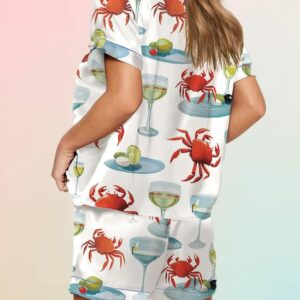 Crab And Martini Satin Pajama Set2