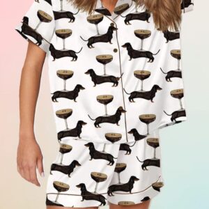 Espresso Martini Dachshund Satin Pajama Set