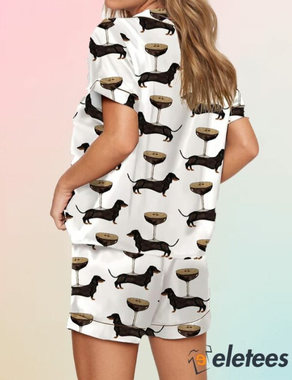 Espresso Martini Dachshund Satin Pajama Set