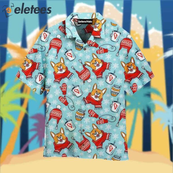 Funny Adorable Corgis Dog Merry Christmas Pattern Aloha Hawaiian Shirt