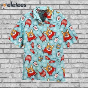 Funny Adorable Corgis Dog Merry Christmas Pattern Aloha Hawaiian Shirt1