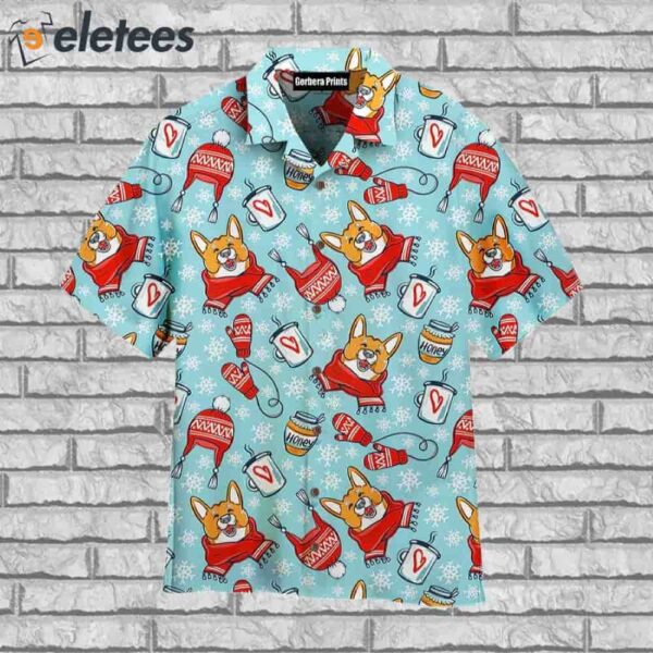 Funny Adorable Corgis Dog Merry Christmas Pattern Aloha Hawaiian Shirt