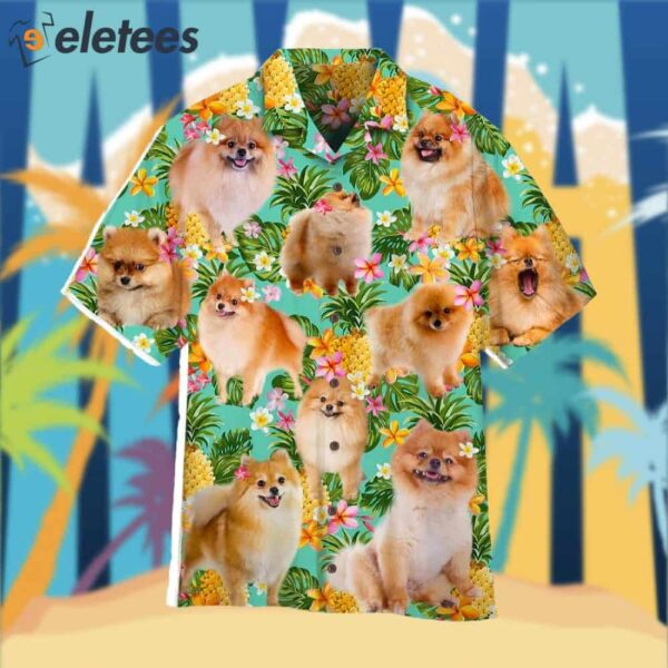 Funny Pomeranian Dog Pinapple Tropical Hawaiian Shirt