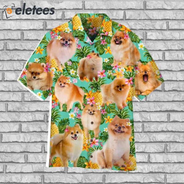 Funny Pomeranian Dog Pinapple Tropical Hawaiian Shirt