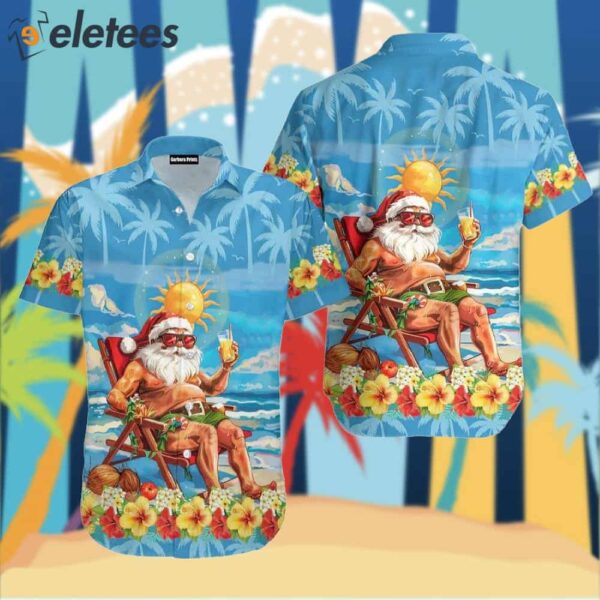 Funny Santa Christmas In July Vacation Hawaiian Shirt