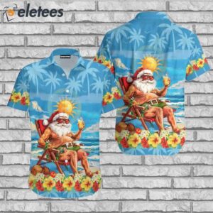 Funny Santa Christmas In July Vacation Hawaiian Shirt1