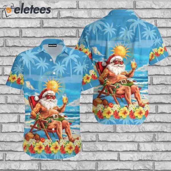 Funny Santa Christmas In July Vacation Hawaiian Shirt