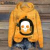 Halloween Cat Hats Print Casual Long Sleeve Hoodie