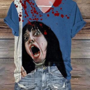 Horrible Blood Stains Print T Shirt