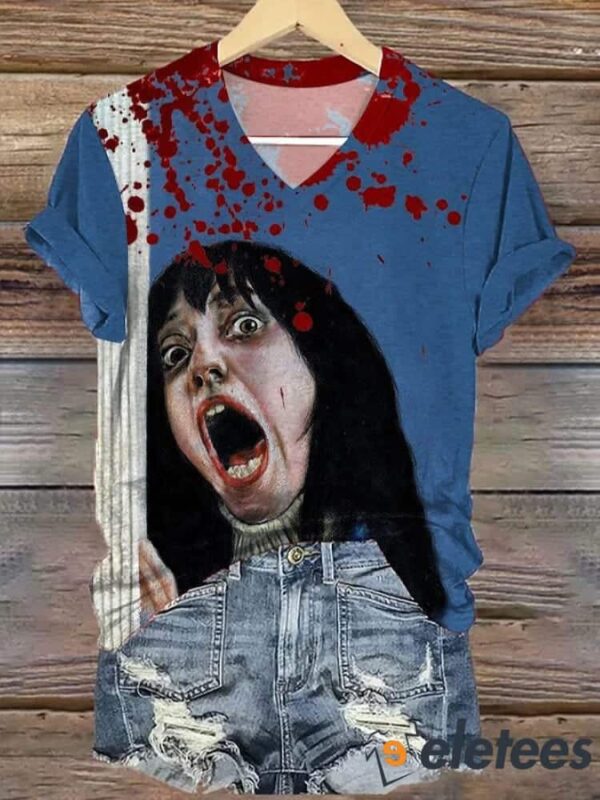 Horrible Blood Stains Print T-Shirt