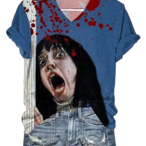 Horrible Blood Stains Print T Shirt1