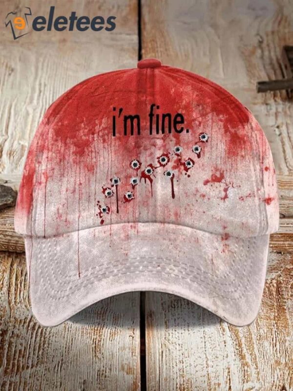I’m Fine Bloody Halloween Printed Hat