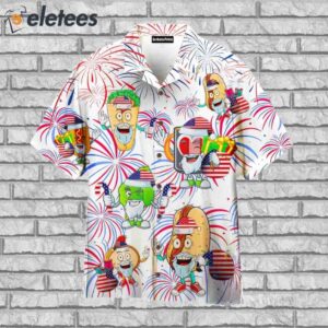 Independence Day 4th of July Funny Hot Dog Hawaiian Shirt1