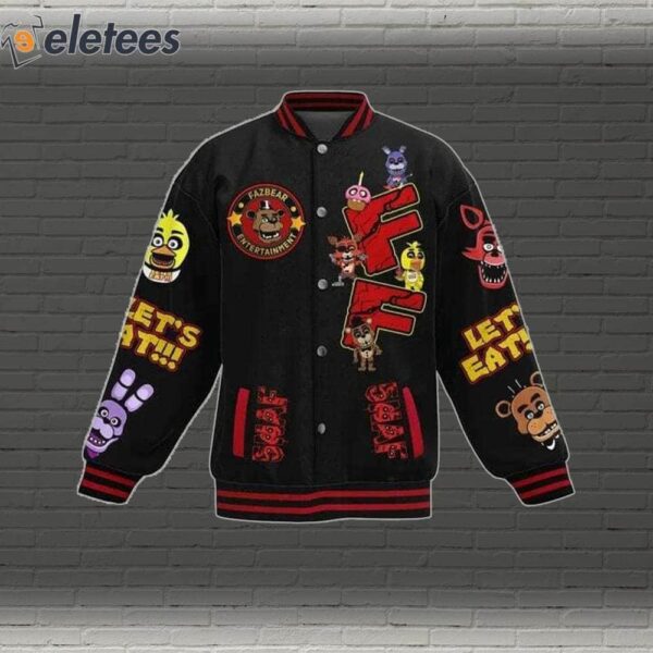 Let’s Eat I Survived Five Nights At Freddy’s Baseball Jacket