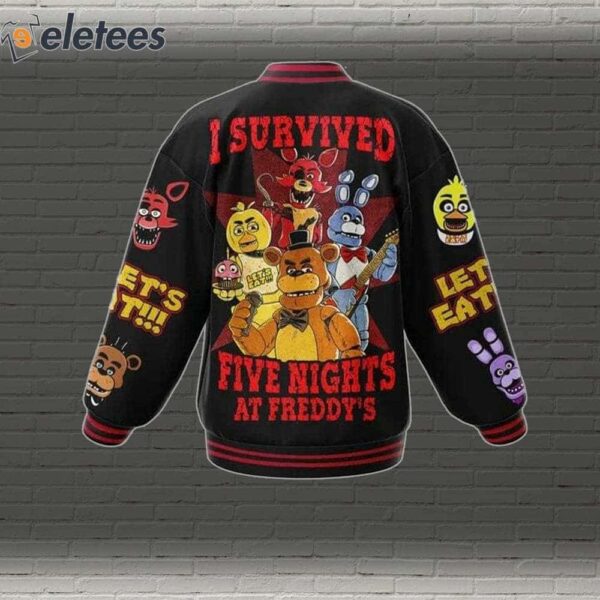 Let’s Eat I Survived Five Nights At Freddy’s Baseball Jacket