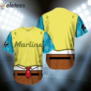 Marlins SpongeBob SquarePants Day Jersey 2024 3