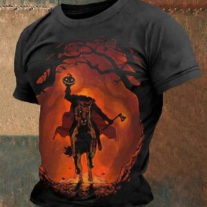 Men’s Halloween Headless Horseman Print T-Shirt