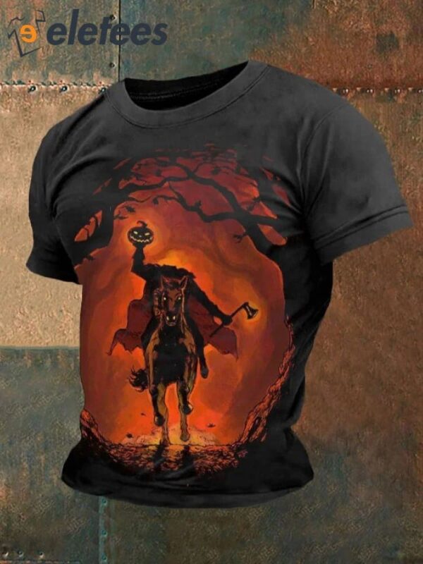 Men’s Halloween Headless Horseman Print T-Shirt