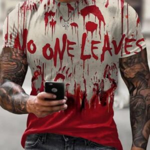 Men’s No One Leaves Print Crew Neck T-Shirt