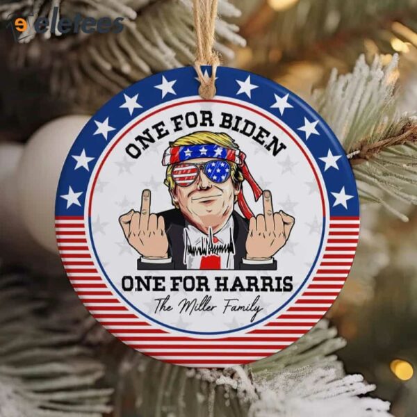One For Biden One For Harris Personalized Ornaments