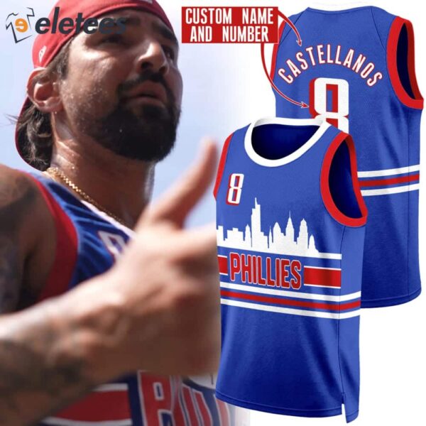 Phillies Nick Castellanos Custom Basketball Jersey