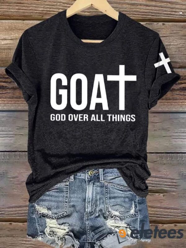 Retro GOAT – God Over All Things Print T-Shirt