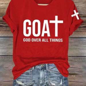 Retro GOAT God Over All Things Print T Shirt2