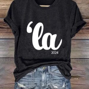 Retro La 2024 Print T Shirt1