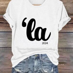 Retro La 2024 Print T Shirt2