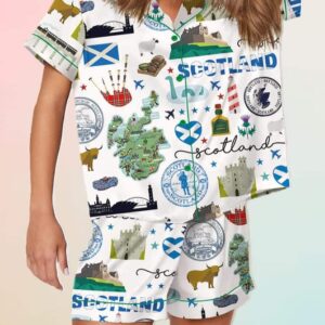 Scottish Travel Holiday Satin Pajama Set
