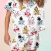 Swimming French Bulldog Satin Pajama Set