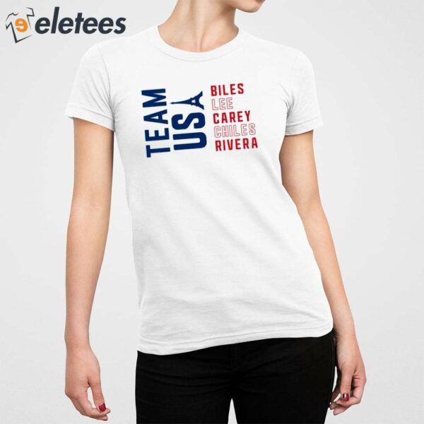 Team Usa Biles Lee Carey Chiles Rivera Shirt