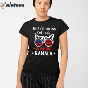 This Childless Cat Lady Is Voting Kamala Harris 2024 Shirt 2