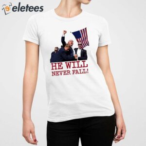 Trump Attempted Assassination He Will Never Fall Shirt 5