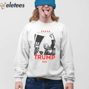 Trump Bloody Ear God Bless America Make America Great Again 2024 Shirt 4