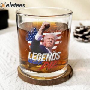 Trump Rally Fight Assassination Shooting Legends Never Die Whisky Glasses
