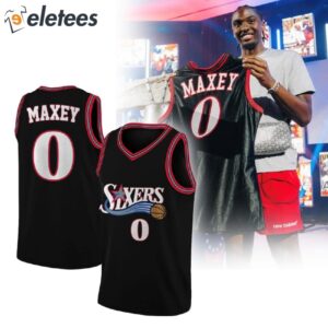 Tyrese Maxey 76ers Allen Iverson Era Black Jersey