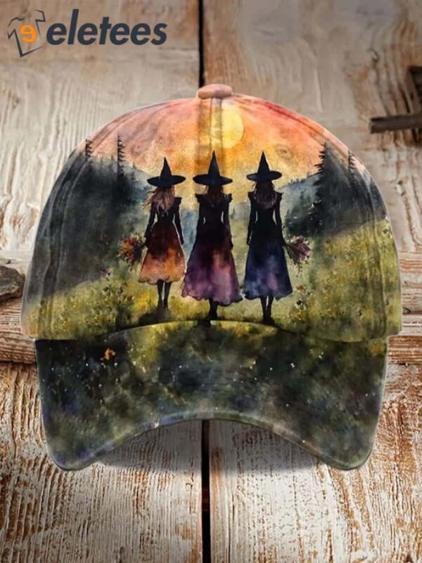 Unisex Halloween Witch Print Hat