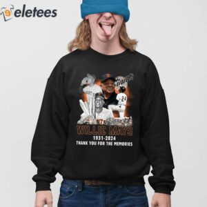Willie Mays 1931 2024 Thank You For The Memories 2 Sided Shirt 5